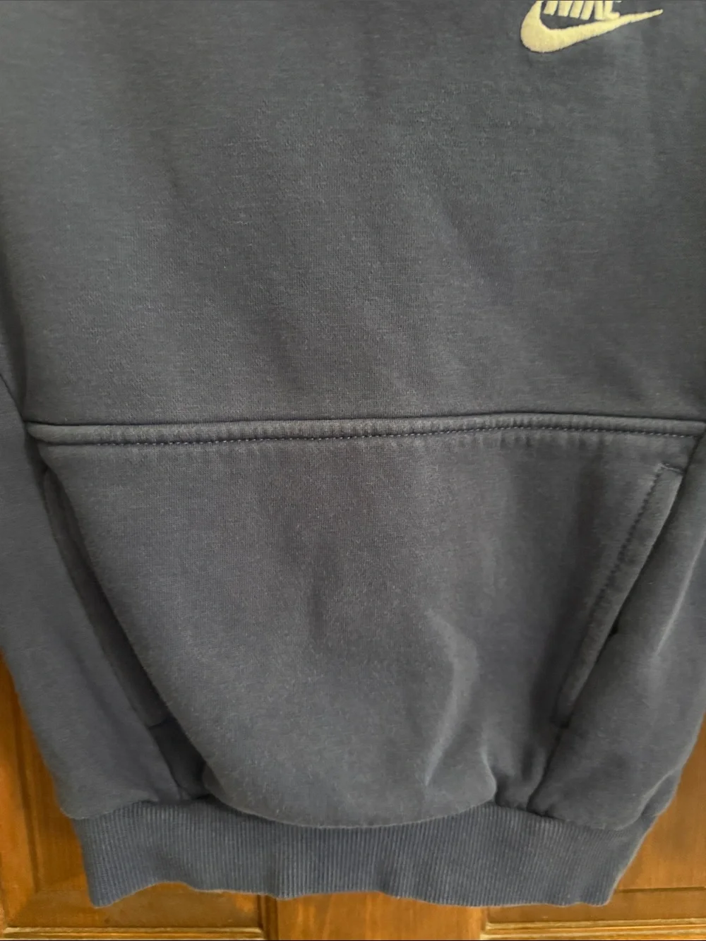 Nike Kids Navy Blue Hoodie with White Swoosh